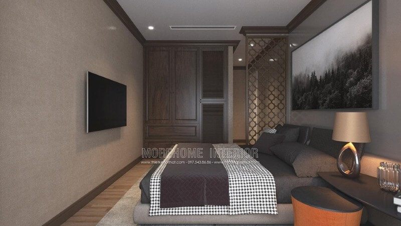  25 Ý tưởng phòng ngủ đẹp trong thiết kế nội thất căn hộ chung cư 100m2 ở Hà Nội |Morehome