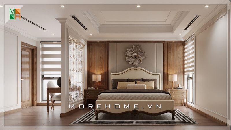 +19 Mẫu phòng ngủ đẹp trong Thiết kế nội thất căn hộ 80m2 4phòng ngủ tại Bắc Ninh