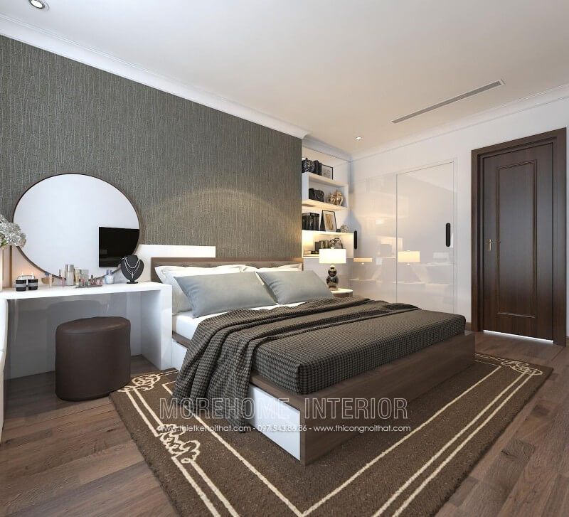 Thiết kế nội thất giường ngủ phong cách hiện đại, tinh tế giường gỗ tự nhiên