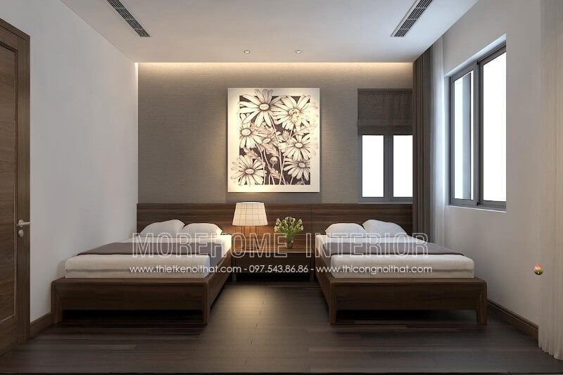 Thiết kế giường ngủ 1 người người phong cách hiện đại, tối giản giường gỗ tự nhiên